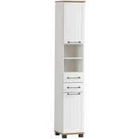 Visoka Omara Jelda, Bela, Barva Hrasta - črna/barve hrasta, Moderno, kovina/umetna masa (30,3/180,9/32,6cm) - Stylife