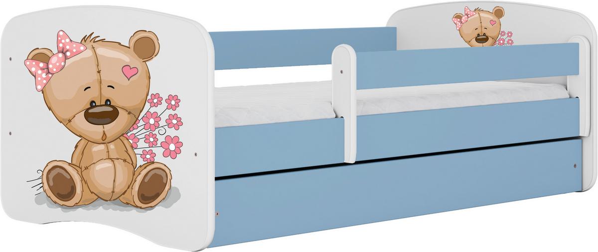 Otroška Postelja Babydreams, Bela, Modra, 80x160cm - modra/bela, Moderno, tekstil/leseni material (80/160cm) - MID.YOU