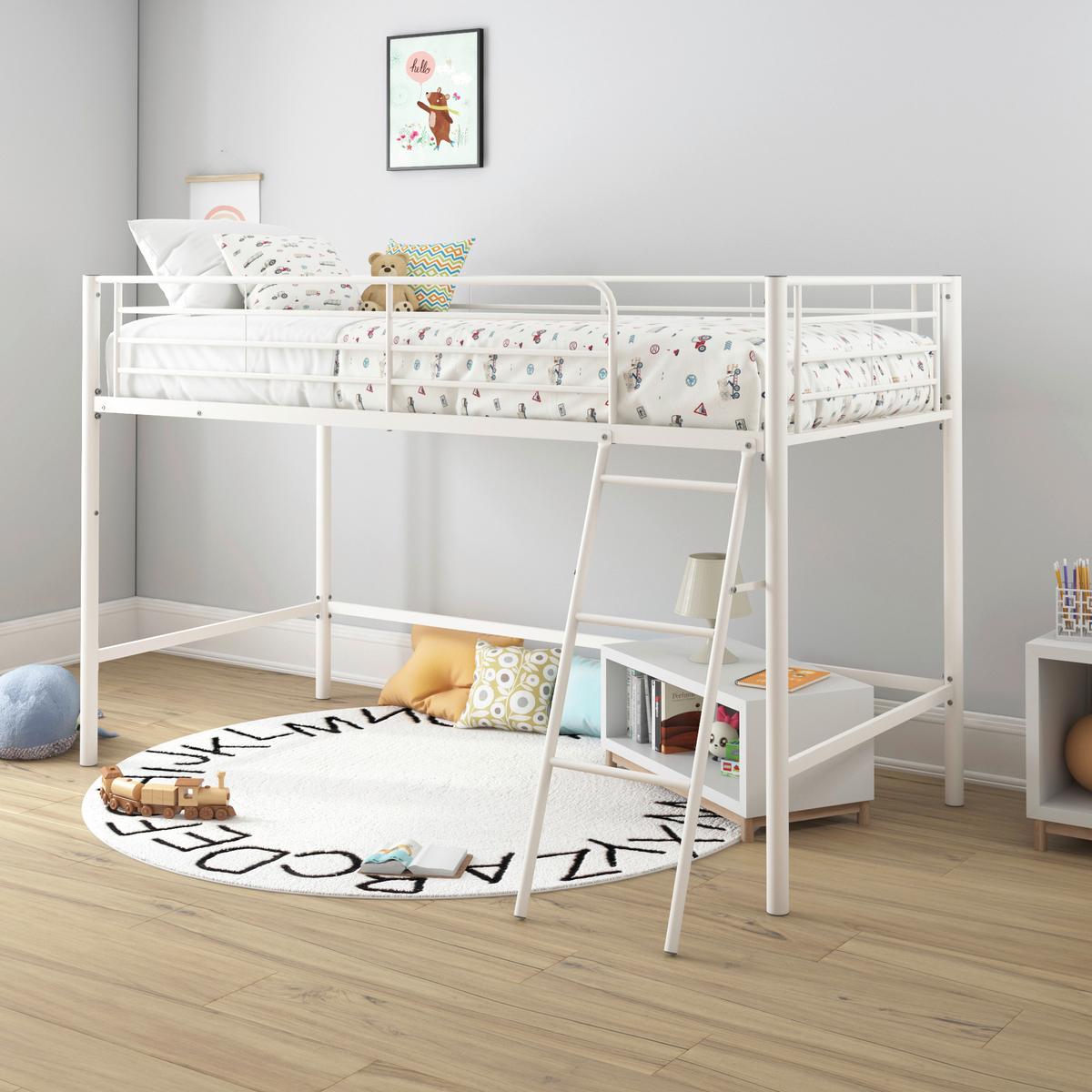 Hochbett Jodie Weiß - Weiß, Design, Metall (207/129/130cm) - MID.YOU