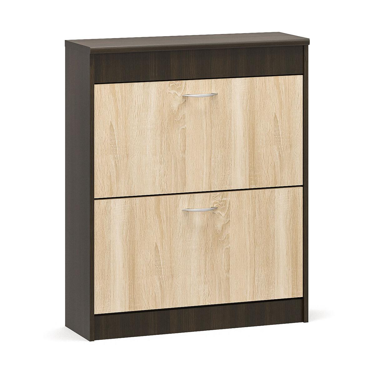Billenős Cipősszekrény 2 Ajtós Gery - wenge/Sonoma tölgy, Konventionell, faalapú anyag (60/98,5/26,8cm)