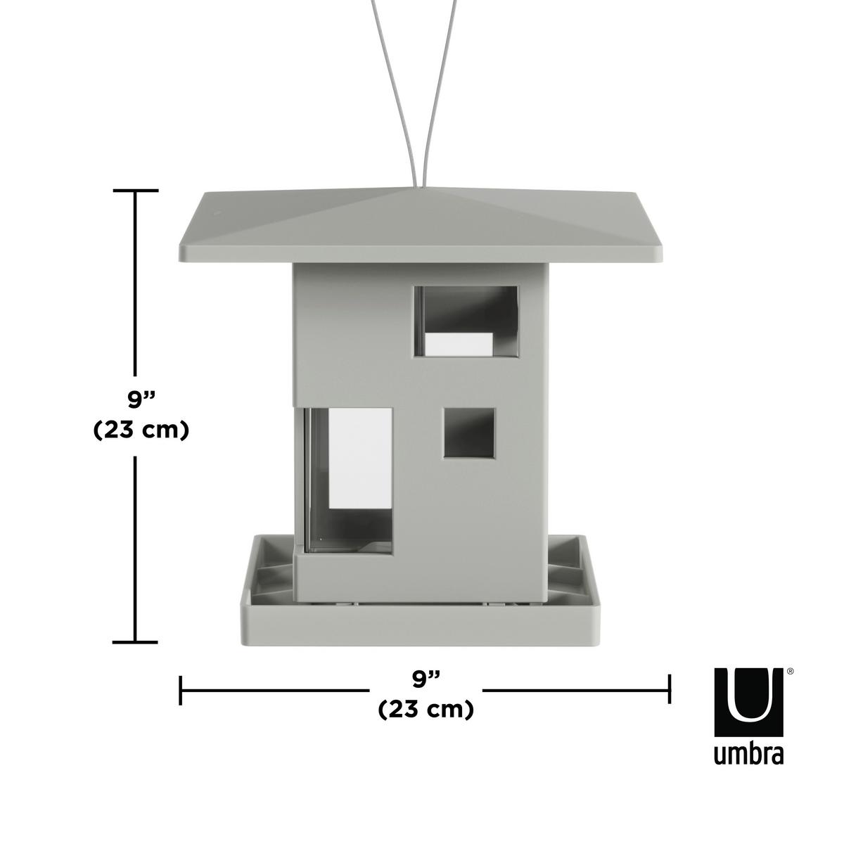 Vogelhaus Grau - Grau, Design, Kunststoff (22,9/21,5/22,9cm) - Umbra