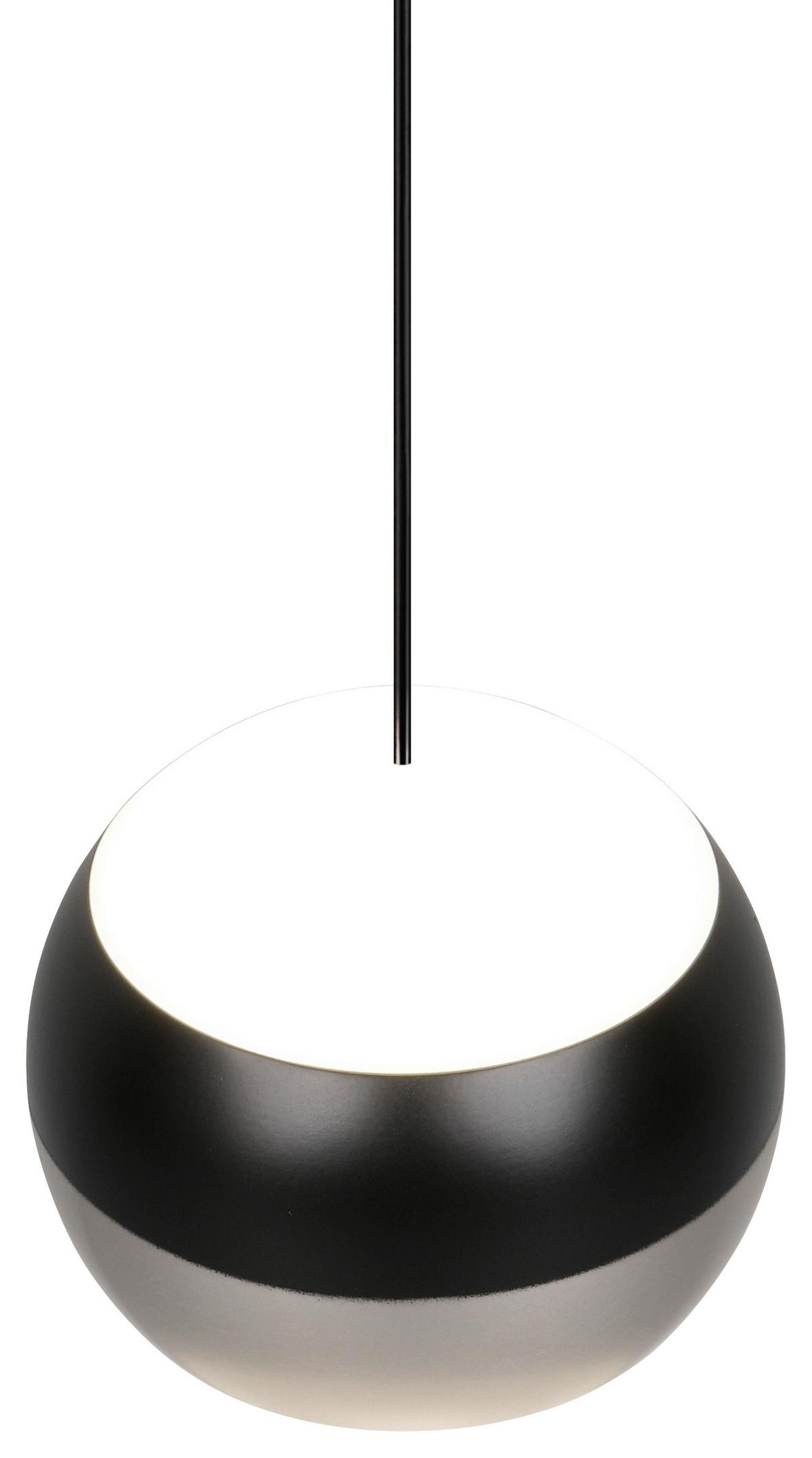 LED-Hängeleuchte Orbit max. 8 Watt - Schwarz/Nickelfarben, Design, Metall (15,5/15,5/150cm) - Trio Leuchten