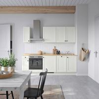Küchenblock Cascada Low m. Geräten Weiß - Eichefarben/Schwarz, MODERN, Holzwerkstoff/Metall (240cm) - Nobilia