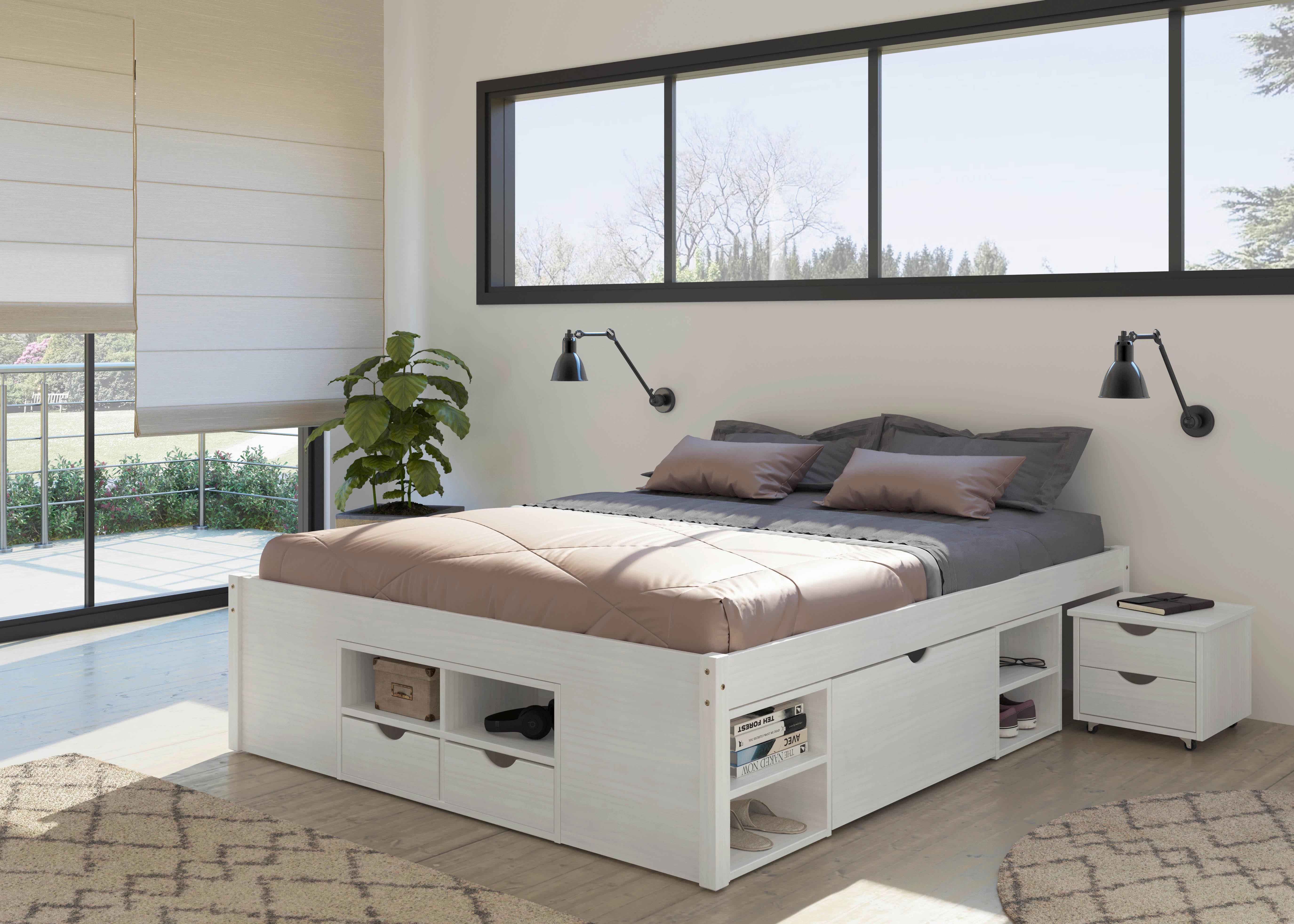 Bettanlage in Weiss - Weiss, Konventionell (180/200cm) - MID.YOU