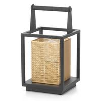 Nachttischleuchte Malik Schwarz/Gold max. 22 Watt - Goldfarben/Schwarz, Design, Metall (15/15/29cm)