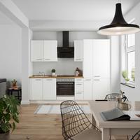 Küchenleerblock Touch High o. Geräte Weiß - Edelstahlfarben/Eichefarben, MODERN, Holzwerkstoff/Metall (270cm) - Nobilia