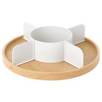 Menage-Set Bellwood Lezy Weiß/Naturfarben - Naturfarben/Weiß, Design, Holz/Kunststoff (30,5/8,9/30,5cm) - Umbra