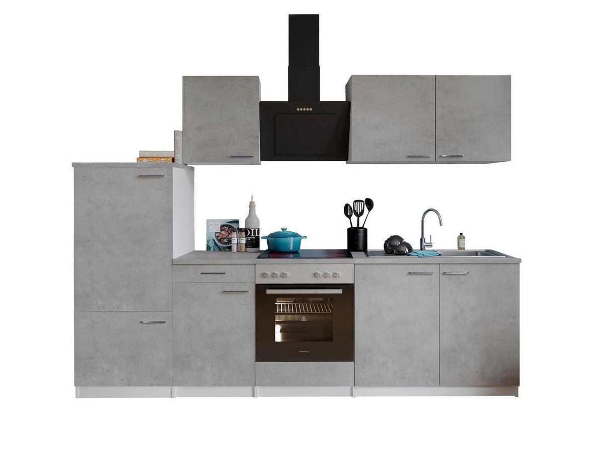 Kuhinjski Blok Z Aparati Malia, 270cm - barve nerjavečega jekla/siva, Basics, kovina/leseni material (270cm) - Respekta