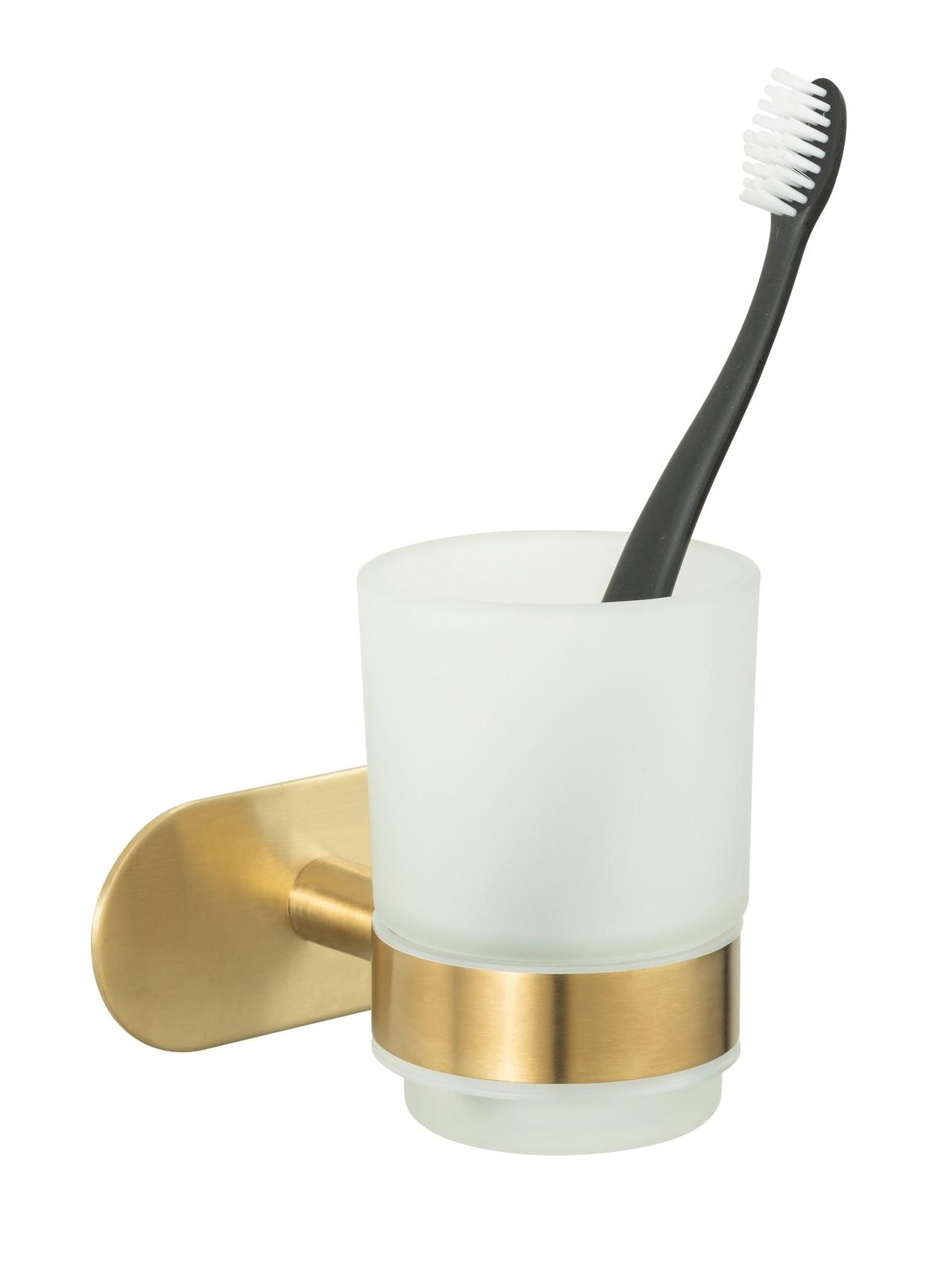 Zahnbürstenhalter in Goldfarben - Goldfarben, Lifestyle, Glas/Metall (10/9,5/10cm) - Mömax