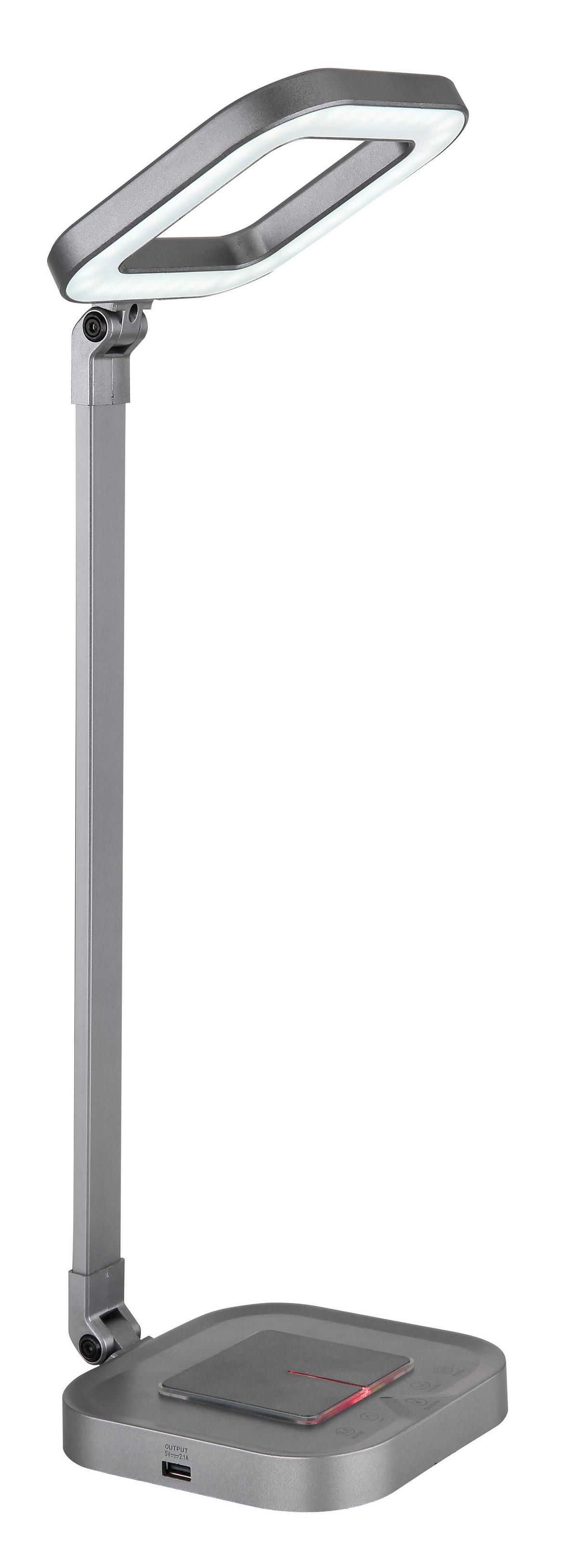 Namizna Led-svetilka Monaco, S Sijalko - siva/bela, Basics, kovina/umetna masa (14,5/14,5/43cm) - Globo