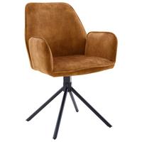 Armlehnstuhl Ottawa in Currygelb - Currygelb/Schwarz, Modern, Textil/Metall (60/86/62cm) - Premium Living
