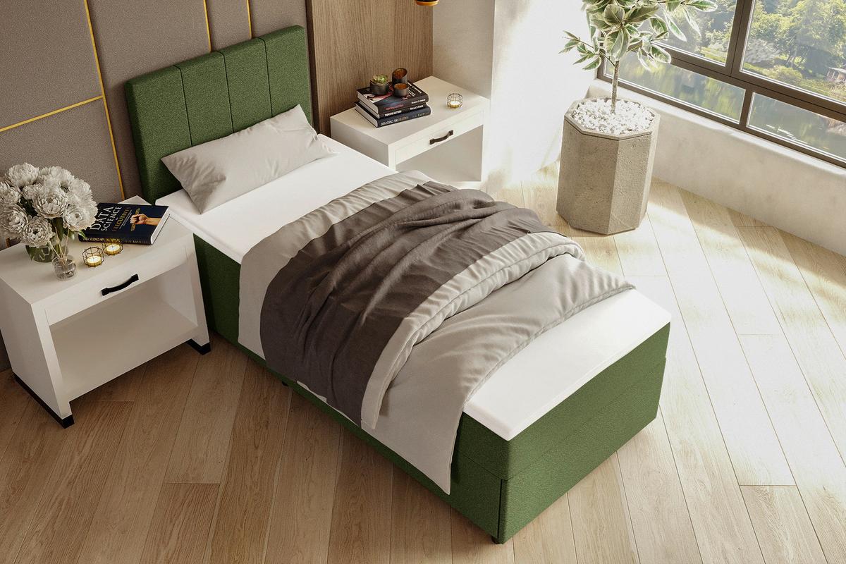 Boxbett Odin Dunkelgrün ca. 120x200cm - Dunkelgrün/Schwarz, KONVENTIONELL, Kunststoff/Textil (120/200cm) - Based