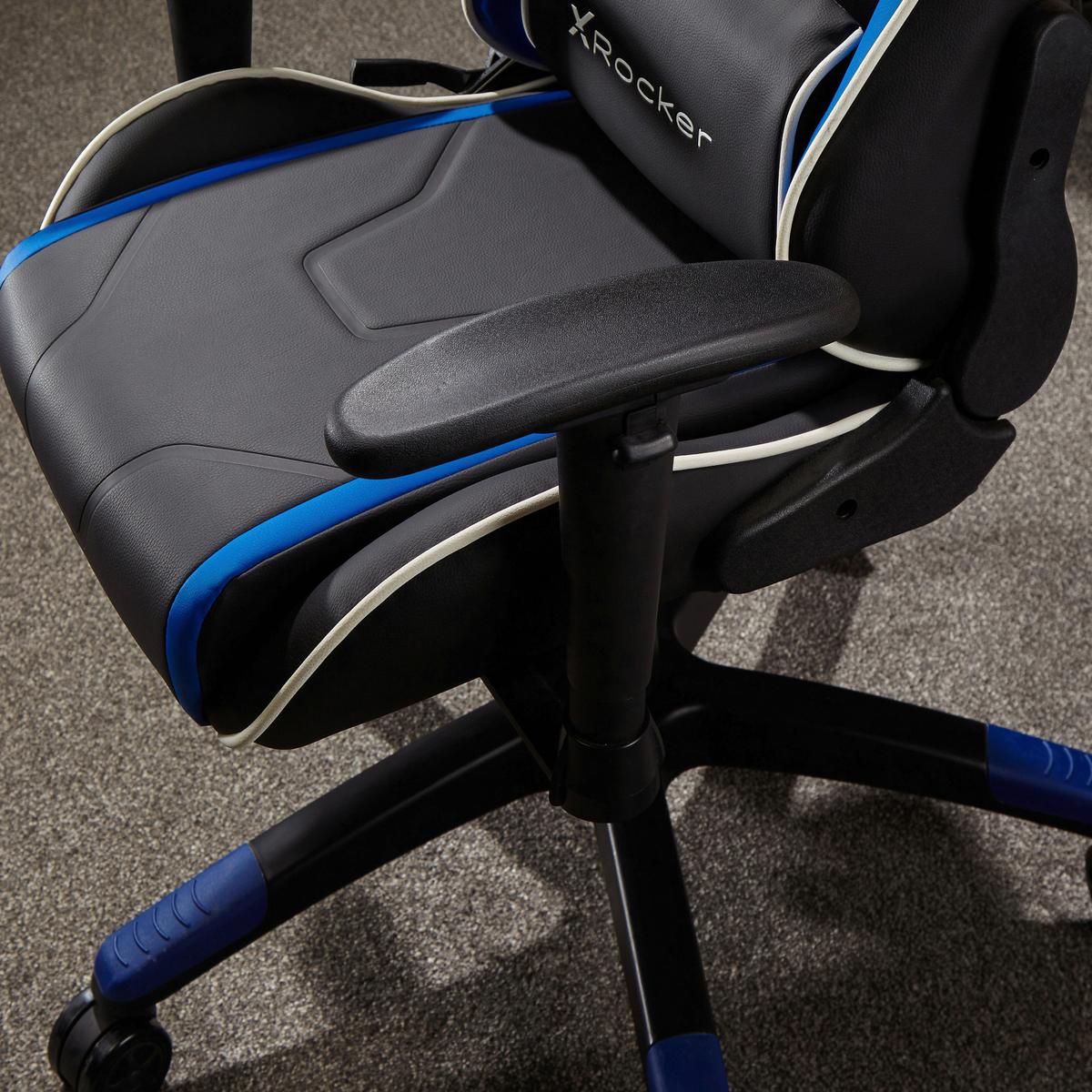 Gamingsessel Agility ca. 55x113x62,5cm Blau/Schwarz - Blau/Schwarz, MODERN, Kunststoff/Textil (55/113/62,5cm) - X Rocker