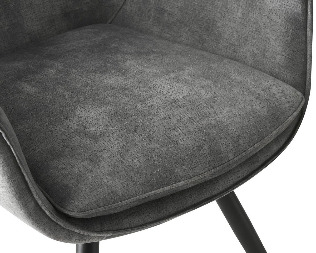KRZESŁO Z PODŁOKIETNIKAMI SETTANTA - czarny/szary, Modern, metal/drewno (62/85/64cm) - Livetastic
