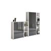 Aktenschrank Office Edition Sw Set 4 Weiß/Anthrazit - Anthrazit Hochglanz/Weiß, MODERN, Holzwerkstoff (257/186/33cm) - MID.YOU