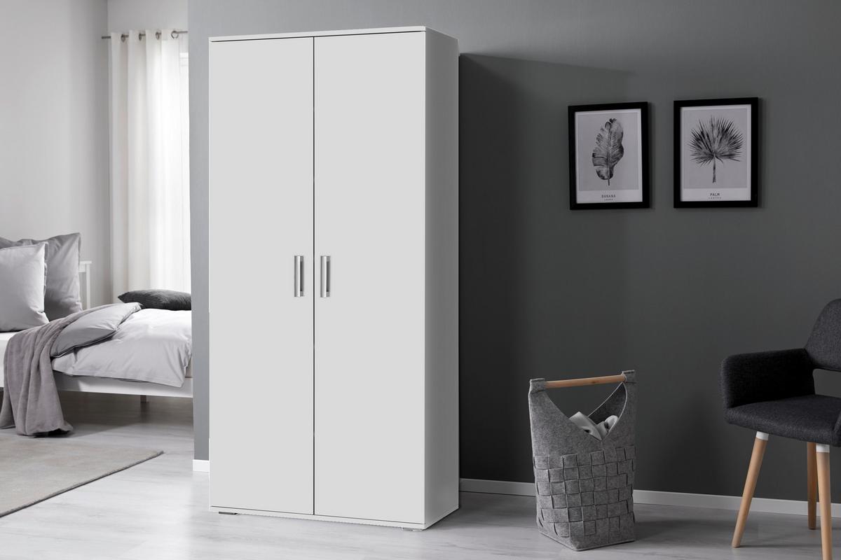 Szekrény Jimmy Fehér - alumíniumszínű/fehér, Modern, műanyag/faalapú anyag (70/179/34cm) - Mömax