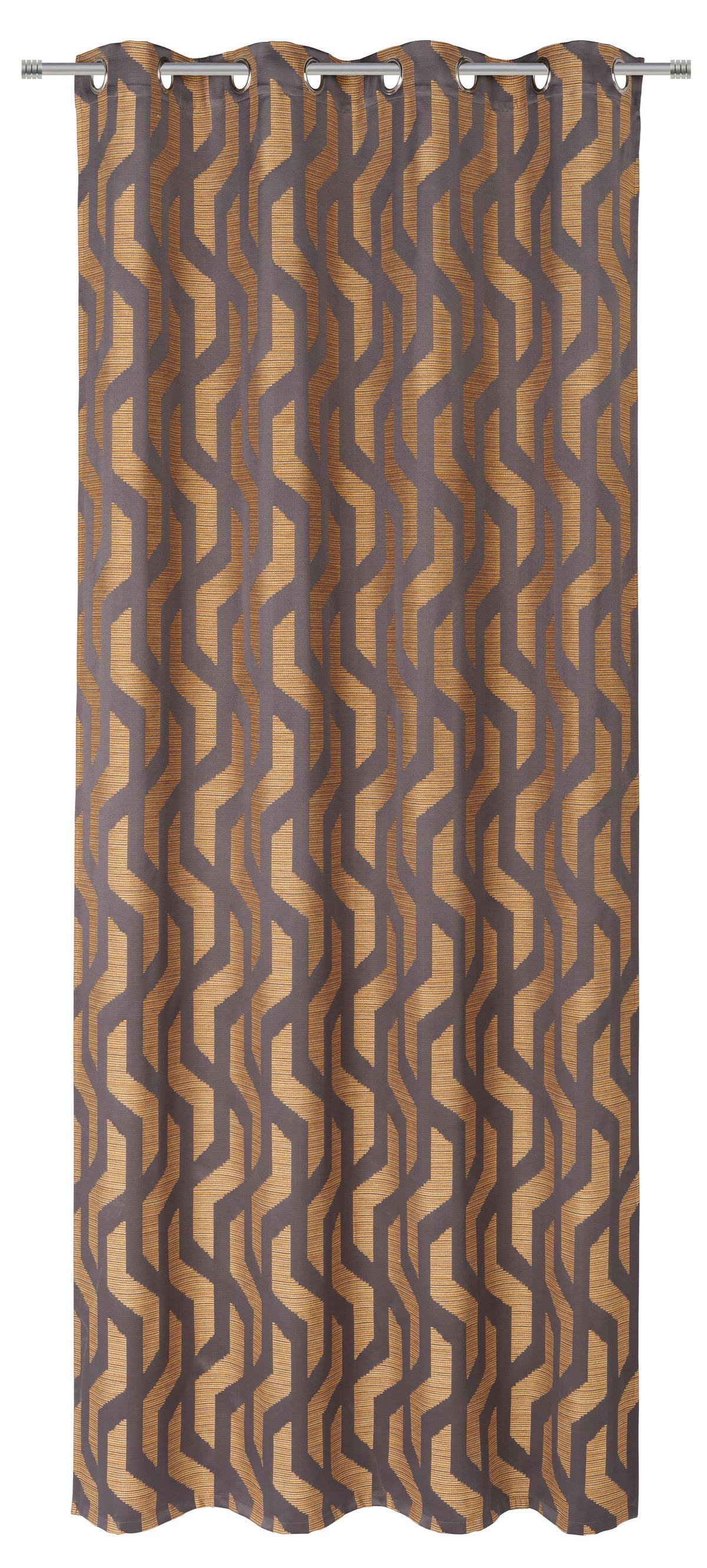 ZASŁONA NA PRZELOTKACH ALONSO - żółty, Design, tkanina (140/260cm) - Dieter Knoll