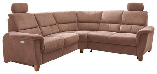 Wohnlandschaft Parole Hellbraun Struktur - Hellbraun/Wildeiche, KONVENTIONELL, Holz/Textil (241/238cm) - Livetastic