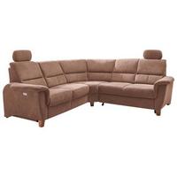 Wohnlandschaft Parole Hellbraun Struktur - Hellbraun/Wildeiche, KONVENTIONELL, Holz/Textil (241/238cm) - Livetastic