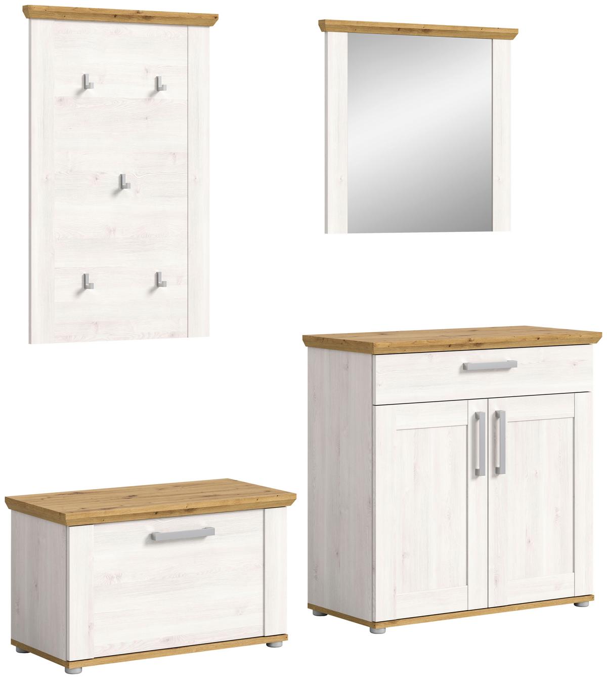 Garderobe Verona 4-tlg. ca. 183x194 cm Lärche/Eiche - KONVENTIONELL, Holzwerkstoff (183/194/37cm) - MID.YOU