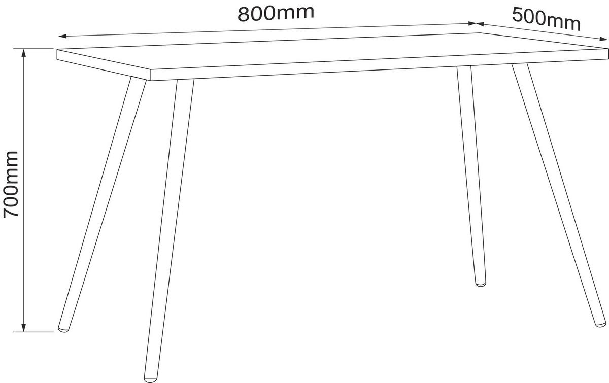 Pisalna Miza Salia, Bela, 80x50cm - bela, Moderno, kovina/leseni material (80/50/70cm) - MID.YOU
