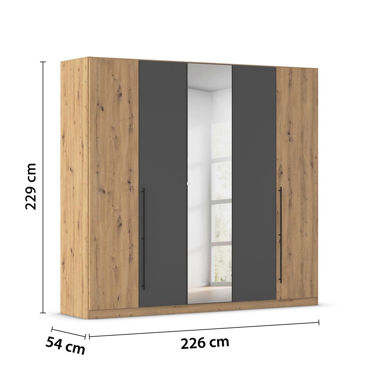 Șifonier Safari - stejar Artisan/gri, Konventionell, material pe bază de lemn (226/229/54cm)