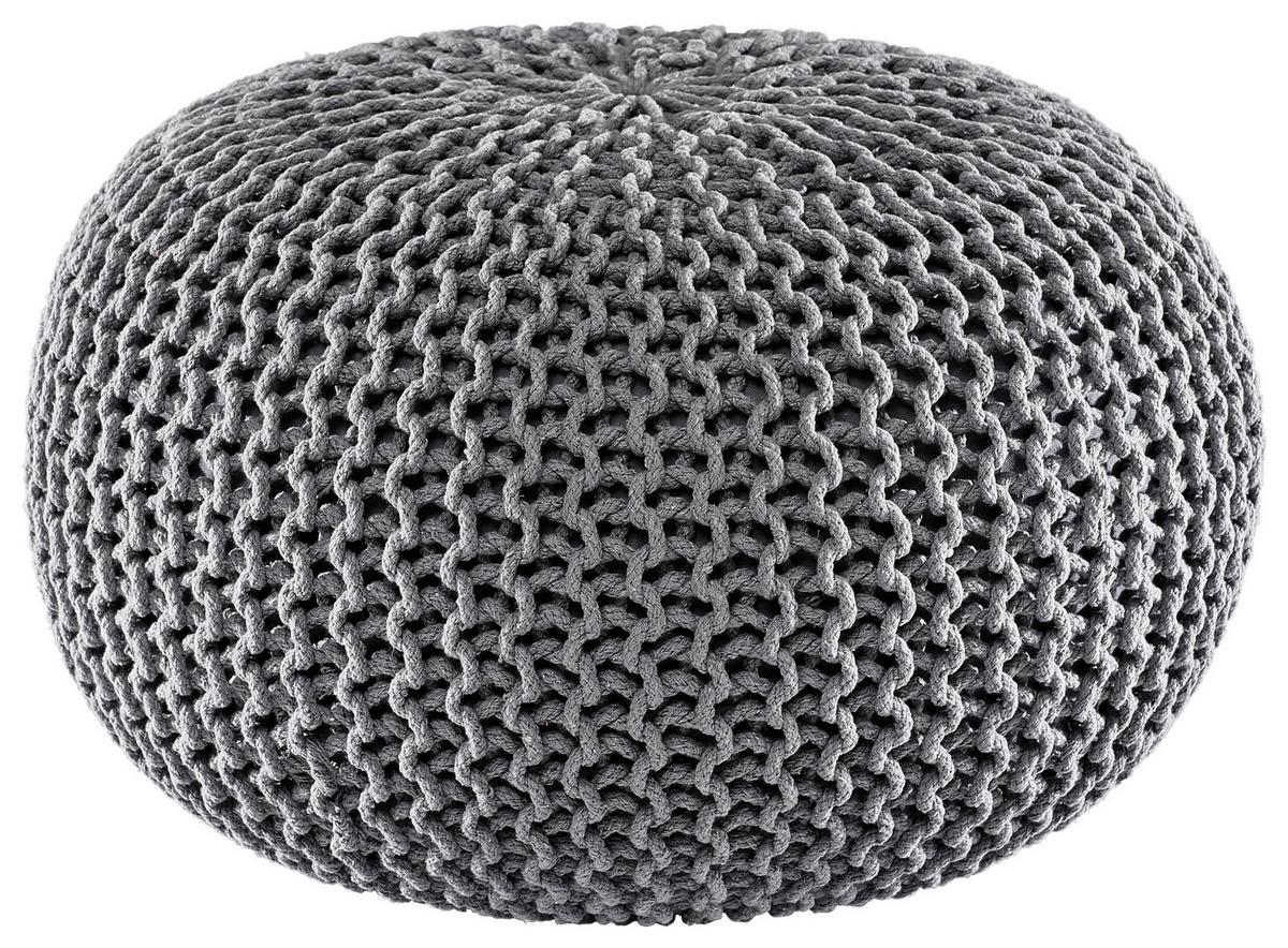 PUF BERGEN - szary, Trend, tkanina (55/55/35cm) - Linea Natura