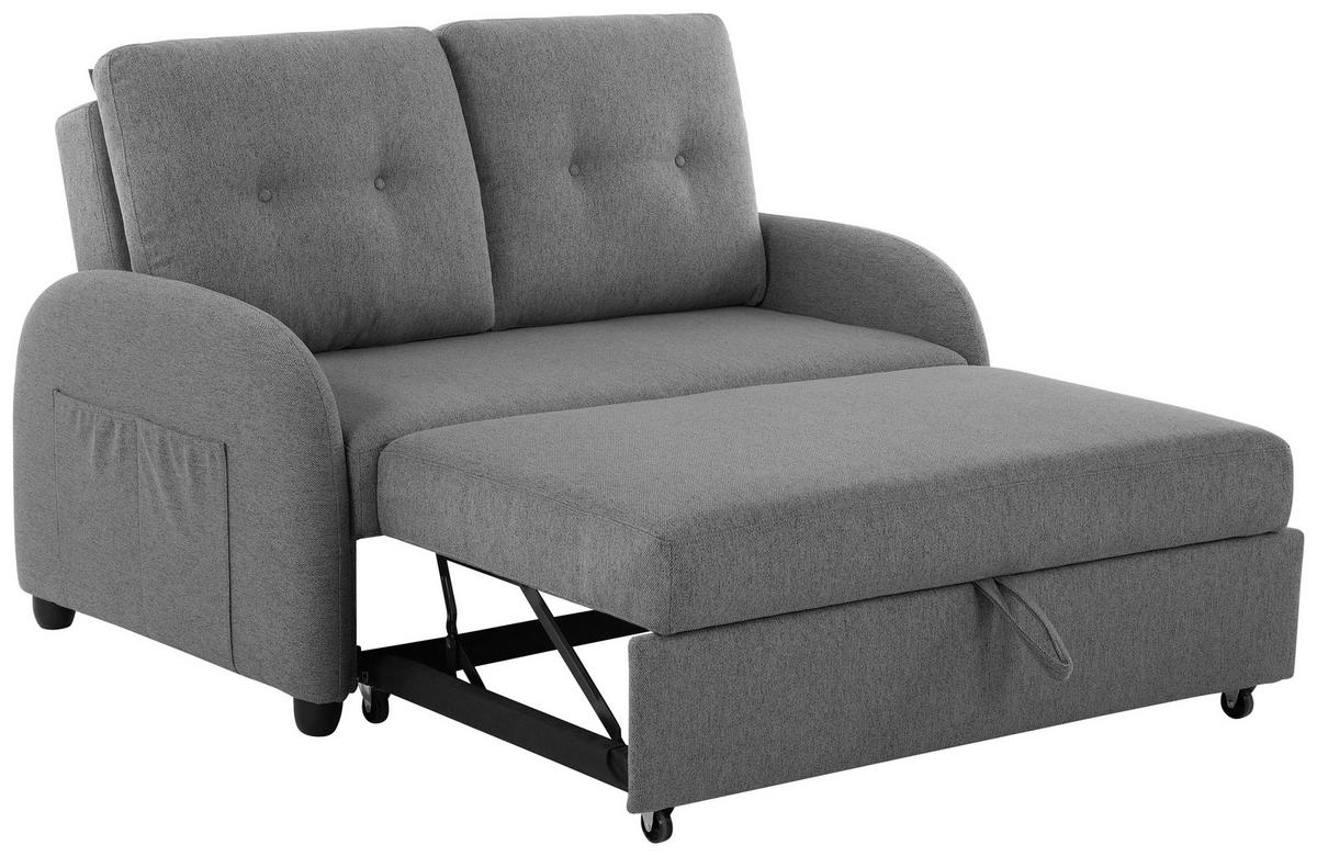 Zofa S Posteljno Funkcijo Cosmo, Siva - temno siva/črna, Design, umetna masa/tekstil (140/94/95cm) - Livetastic