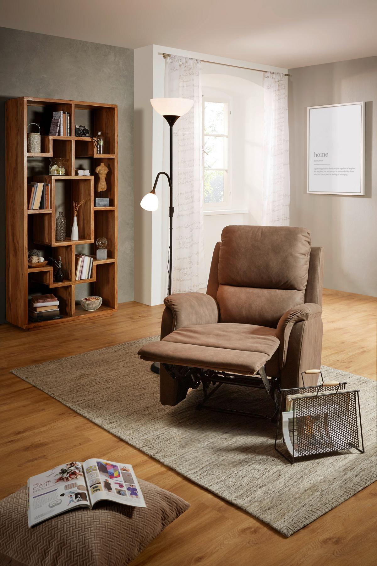 Relaxsessel in Braun mit Relaxfunktion - Braun, Konventionell, Kunststoff/Textil (80/101-80/90-159cm) - Mömax