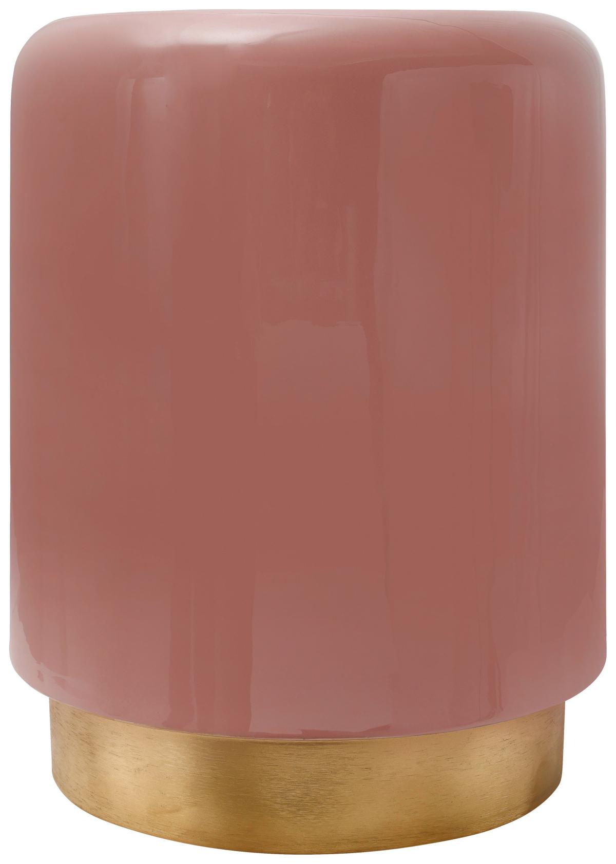 BEISTELLTISCH ART DECO 375 ROSA - Goldfarben/Rosa, Design, Metall (35/44,5cm) - Kayoom