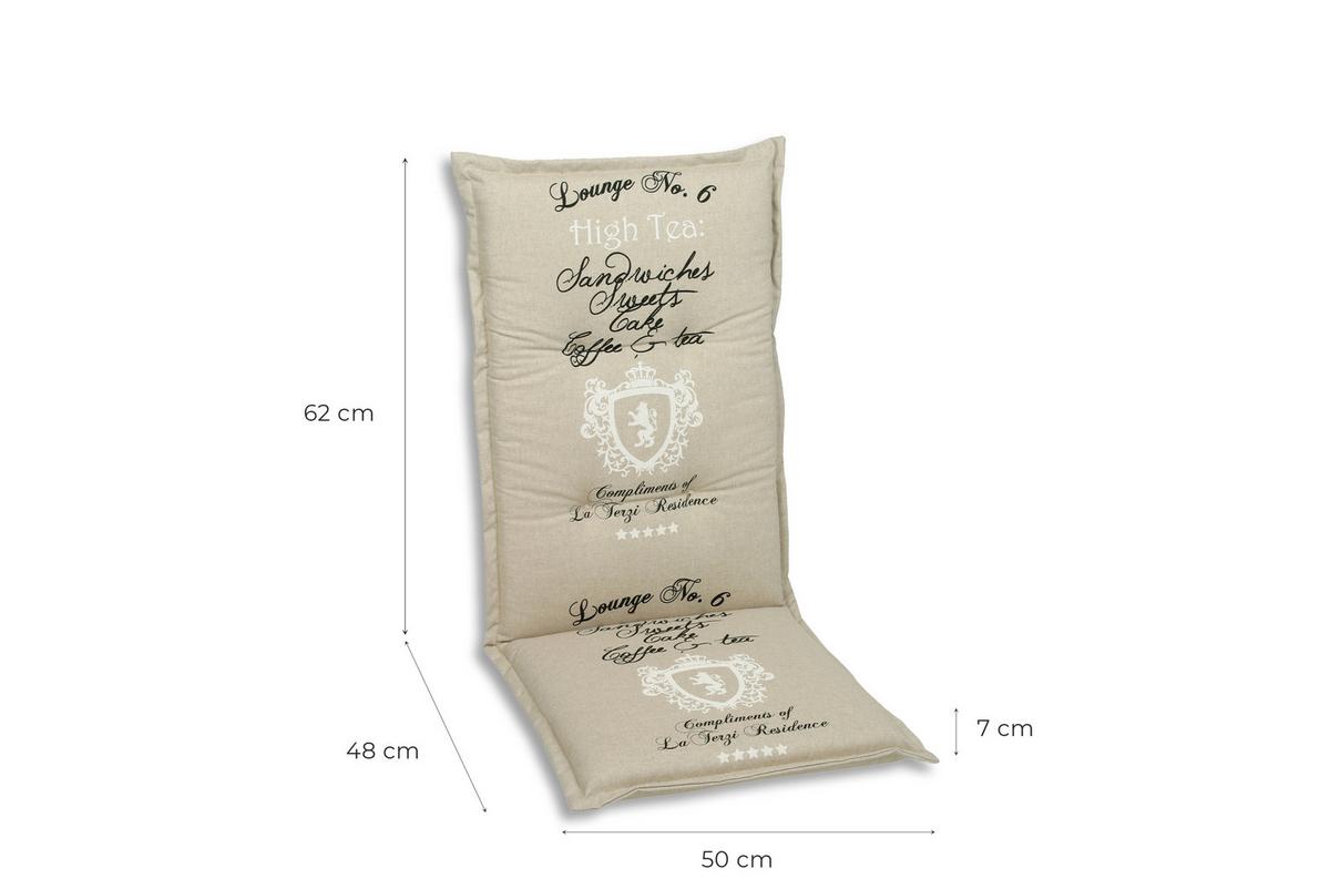 Sesselauflagenset Beige, 6-teilig - Beige, Basics, Textil (50/7/108cm)