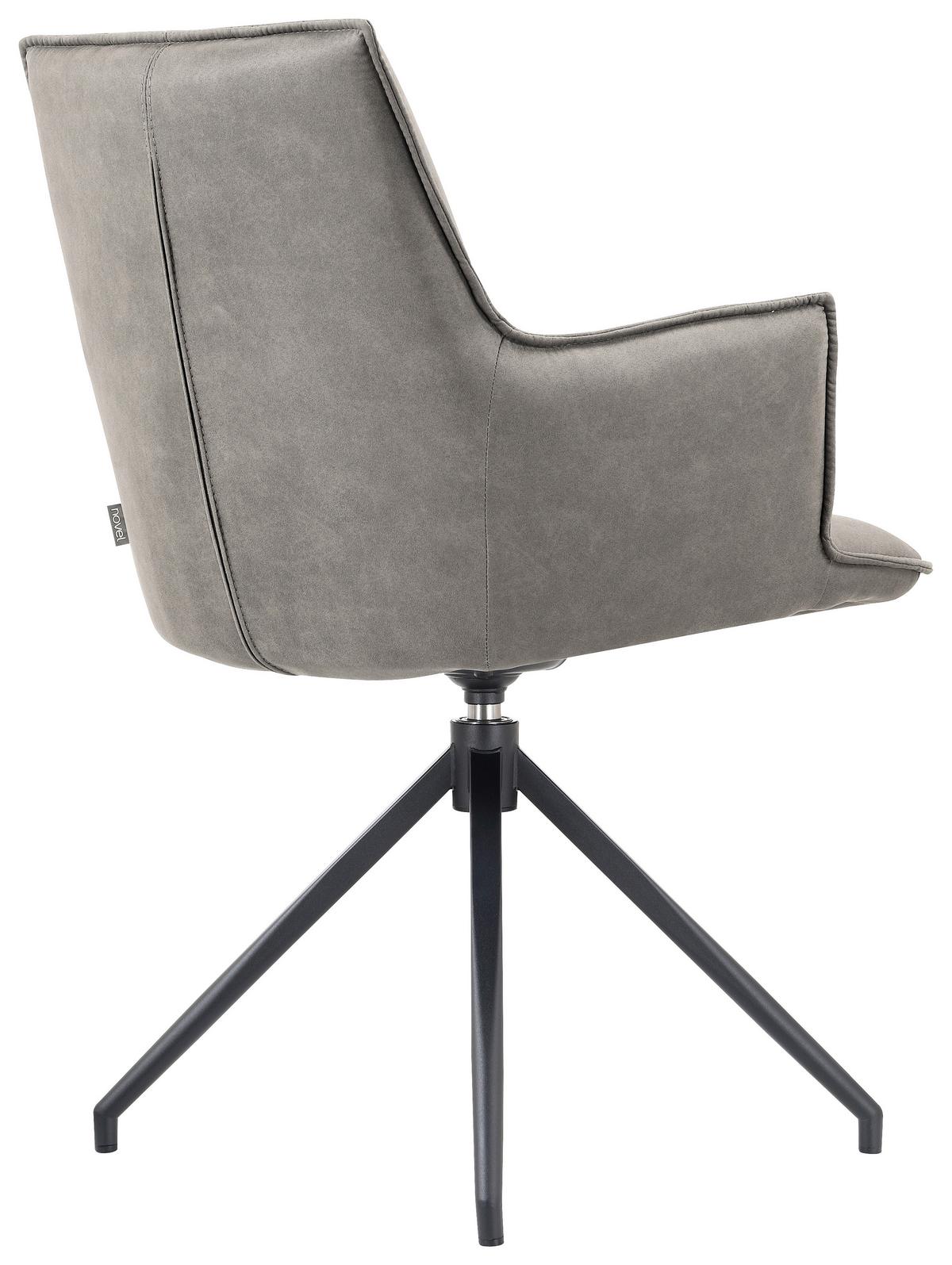 KRZESŁO Z PODŁOKIETNIKAMI OSAKA - czarny/szary, Design, metal/tkanina (59/89,5/63cm) - Novel