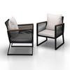 TRÄDGÅRDSSTOLAR SET TONI - svart/cremefärgad, Modern, metall/textil (56/70/76cm) - Bessagi Garden