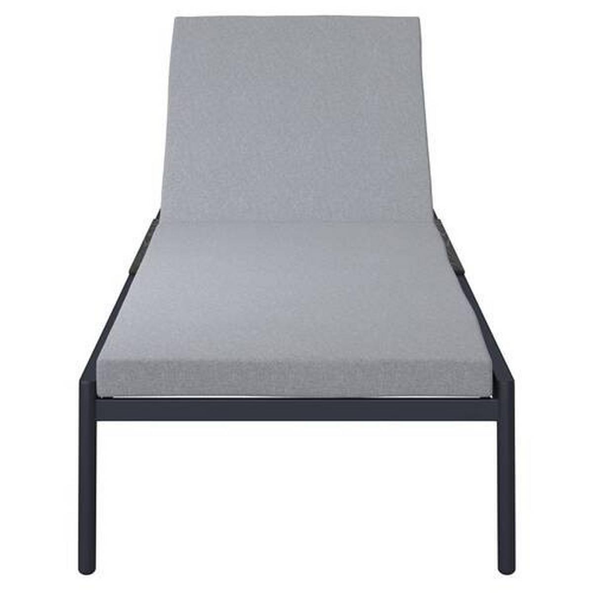 Șezlong Fenja - gri deschis/gri închis, Modern, plastic/metal (210/65/32cm) - Bessagi Garden