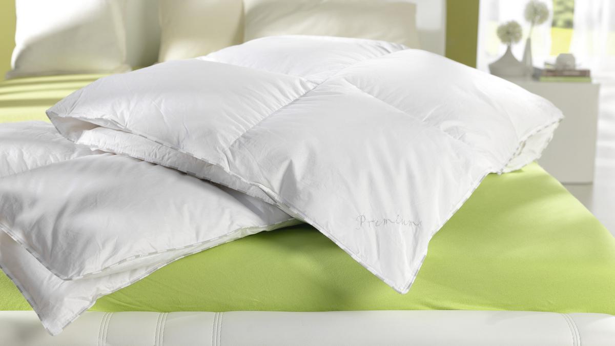 Daunendecke Premium Mittel ca. 140x200cm - Weiß, Textil (135-140cm) - Premium Living