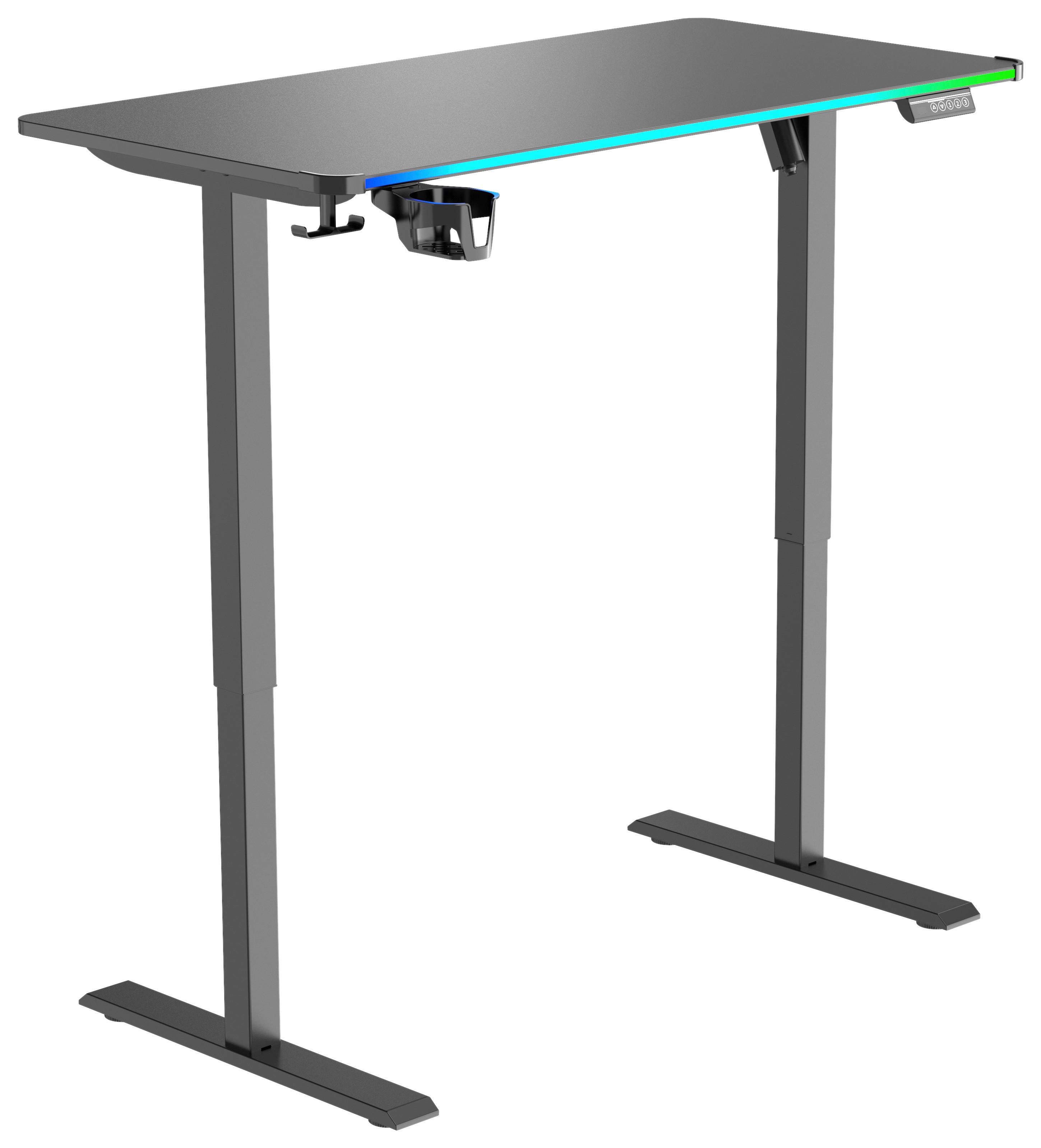 GAMINGBORD JACK - svart, Modern, metall/trämaterial (120/70-115/60cm) - Mömax