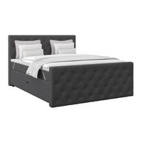 Boxspring Krevet Elio - boje grafita/bež, Romantično / ladanjski, tekstil/plastika (160/200cm) - Modern Living