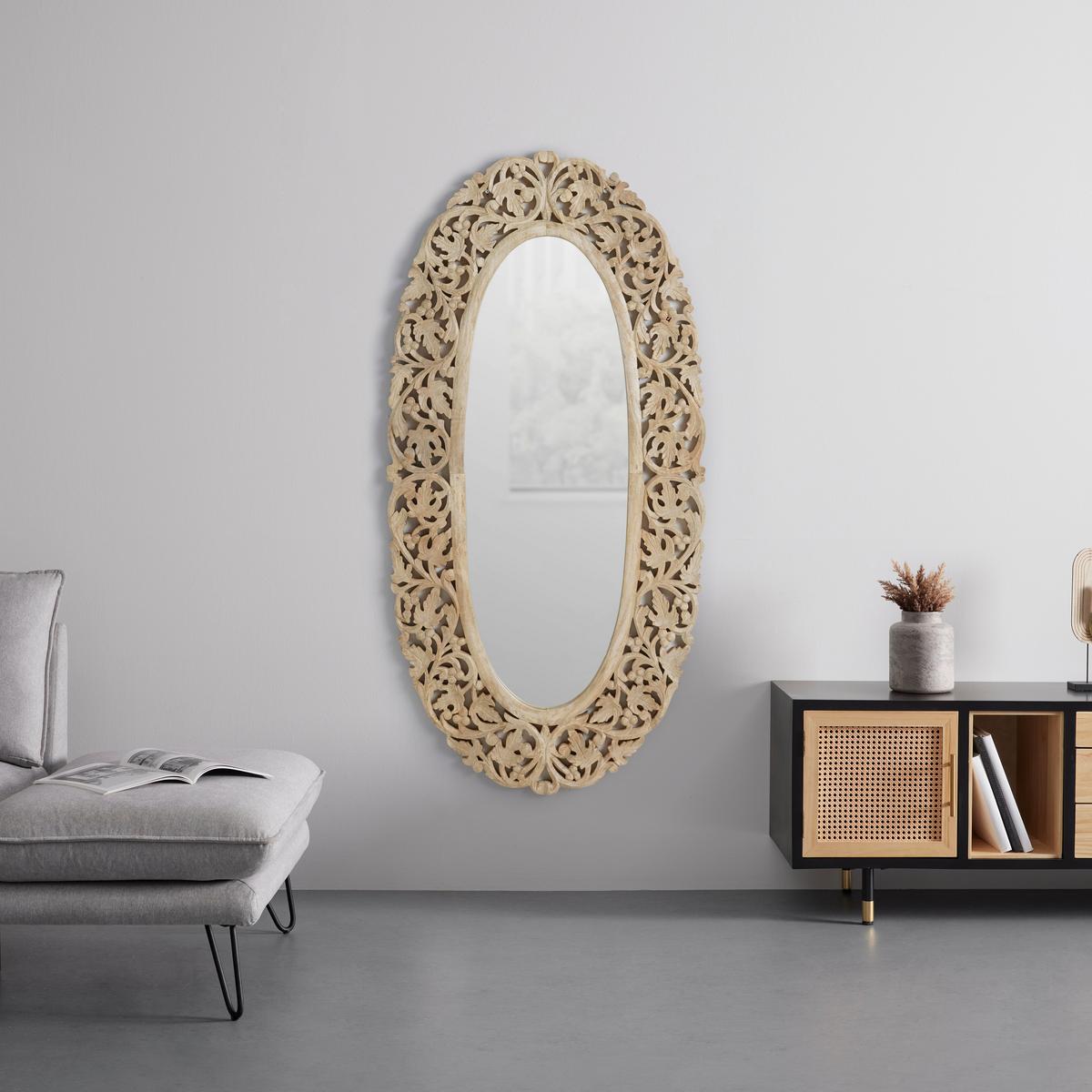 Oglindă de perete SCOLPIO -STUDIO- - culoare natur, Romantik / Landhaus, lemn/material pe bază de lemn (75/150/3,5cm) - Premium Living