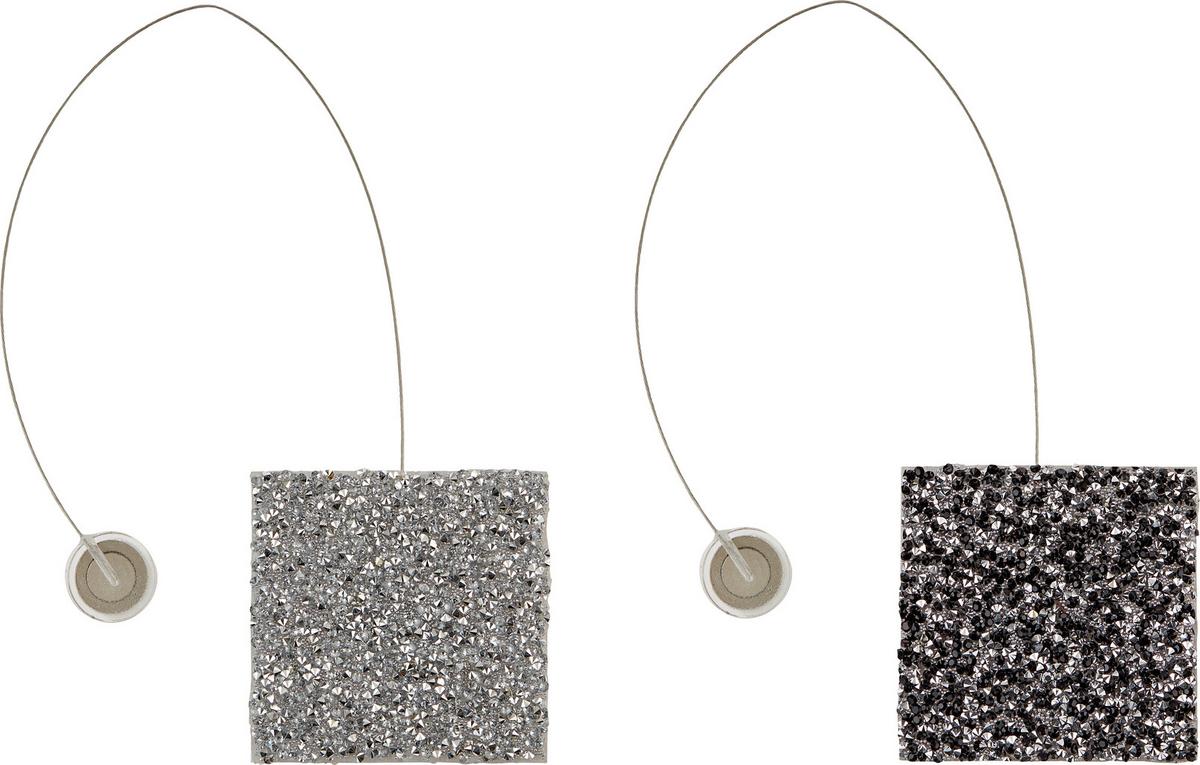 Raffhalter Strass in diversen Farben - Silberfarben/Schwarz, Lifestyle, Kunststoff (6cm) - Modern Living