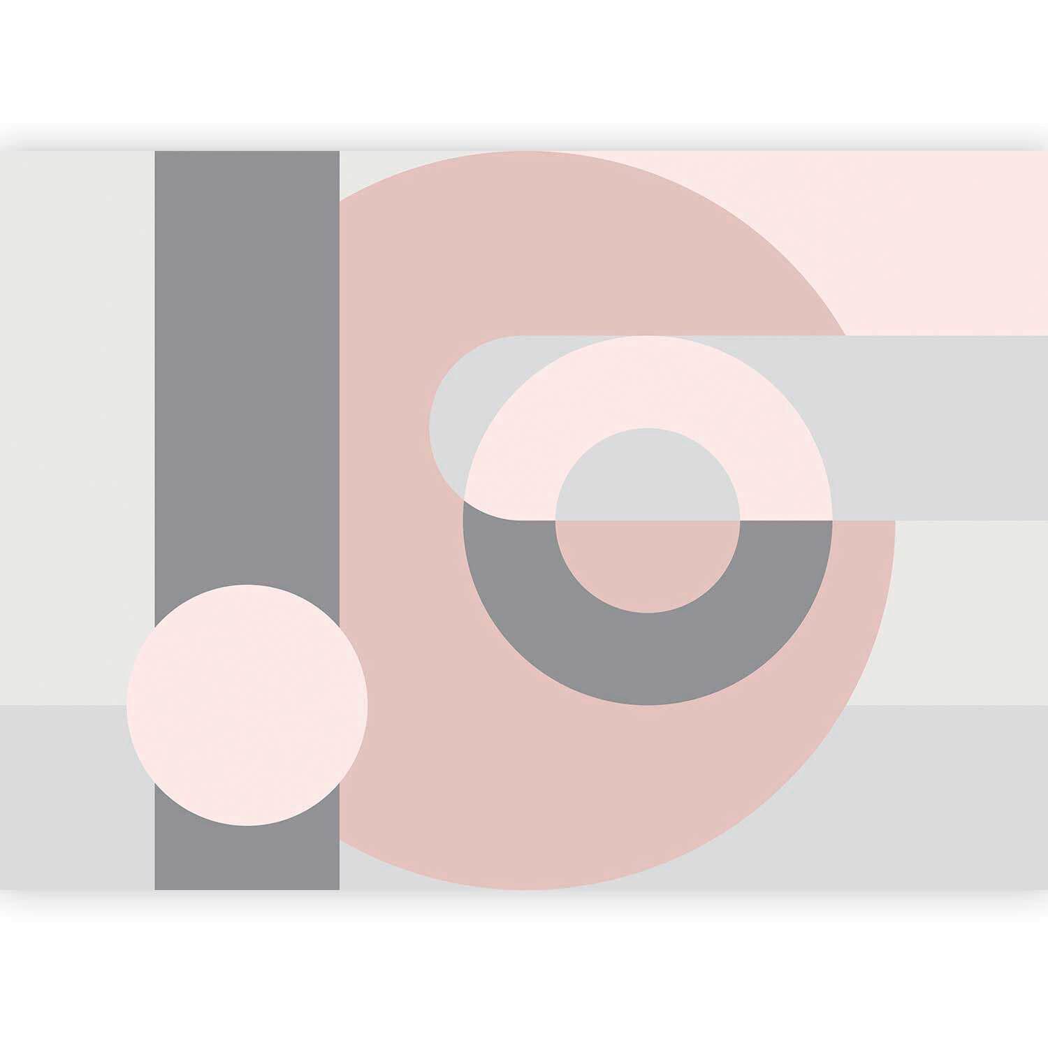 Fototapeta Geometric Wreath, 400x280cm - pink/siva, Trendi, tekstil (400/280cm) - artgeist