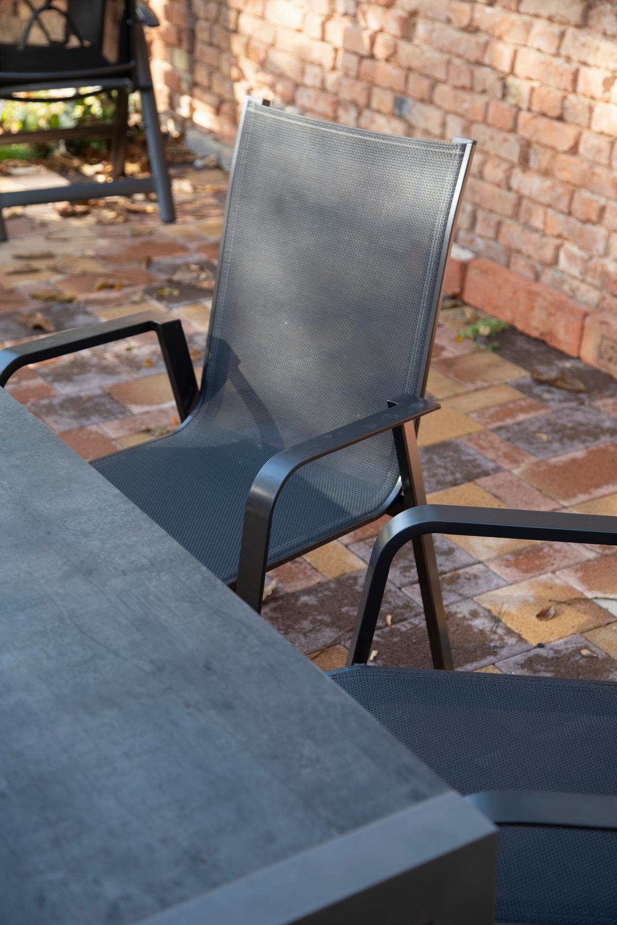 Gartengarnitur Urban 5-Teilig Metall/Texil - Schieferfarben/Anthrazit, Basics, Textil/Metall (160+60/98/72cm) - Acamp