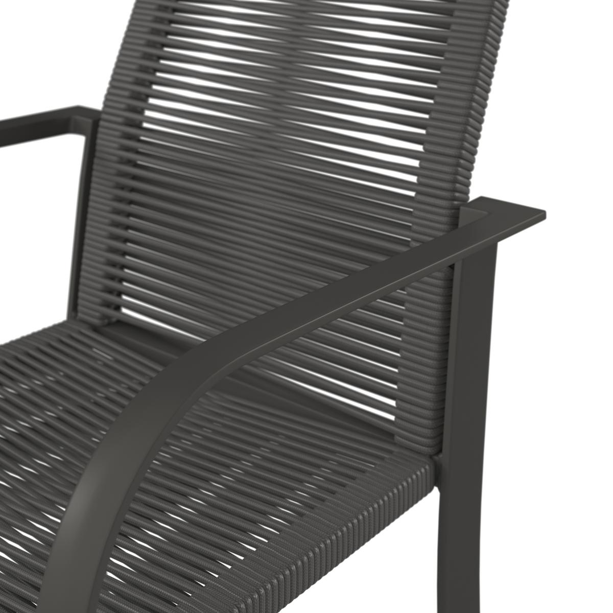 KRZESŁO OGRODOWE ISCHIA - antracytowy/szary, Modern, tworzywo sztuczne/metal (56.5/87/65cm) - Ambia Garden