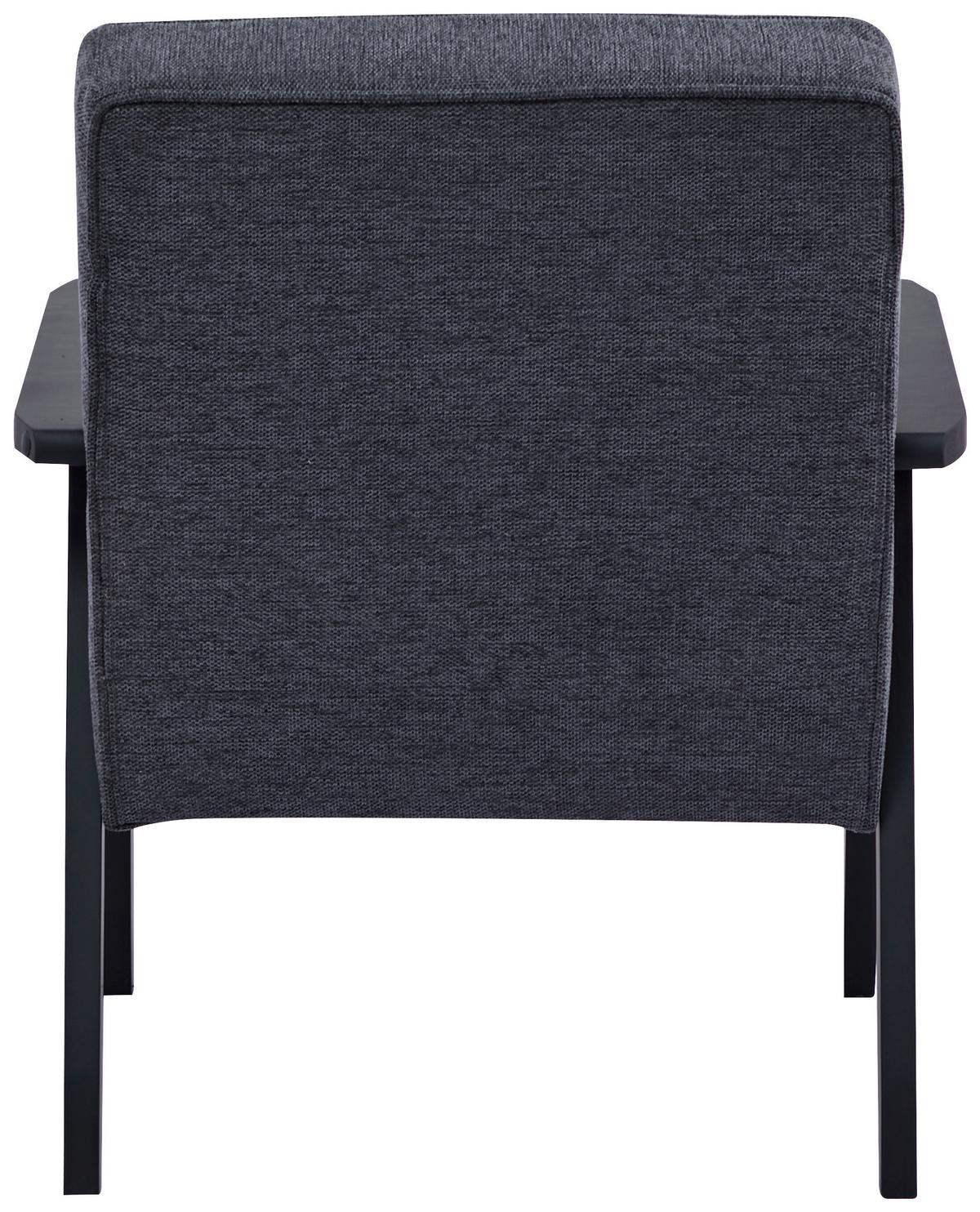 FOTEL JANINA - czarny/szary, Design, drewno/tkanina (64/77,5/67cm) - Ti'me