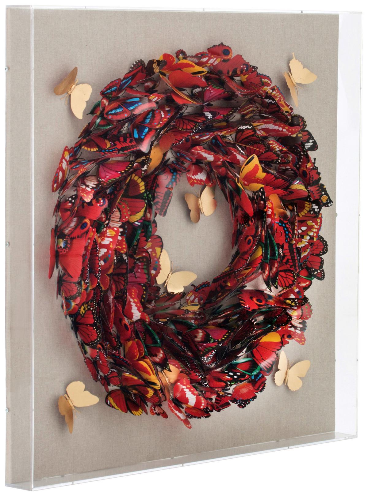 BILD SCHMETTERLING - Multicolor, Lifestyle, Holzwerkstoff (80/80/8cm) - Kayoom