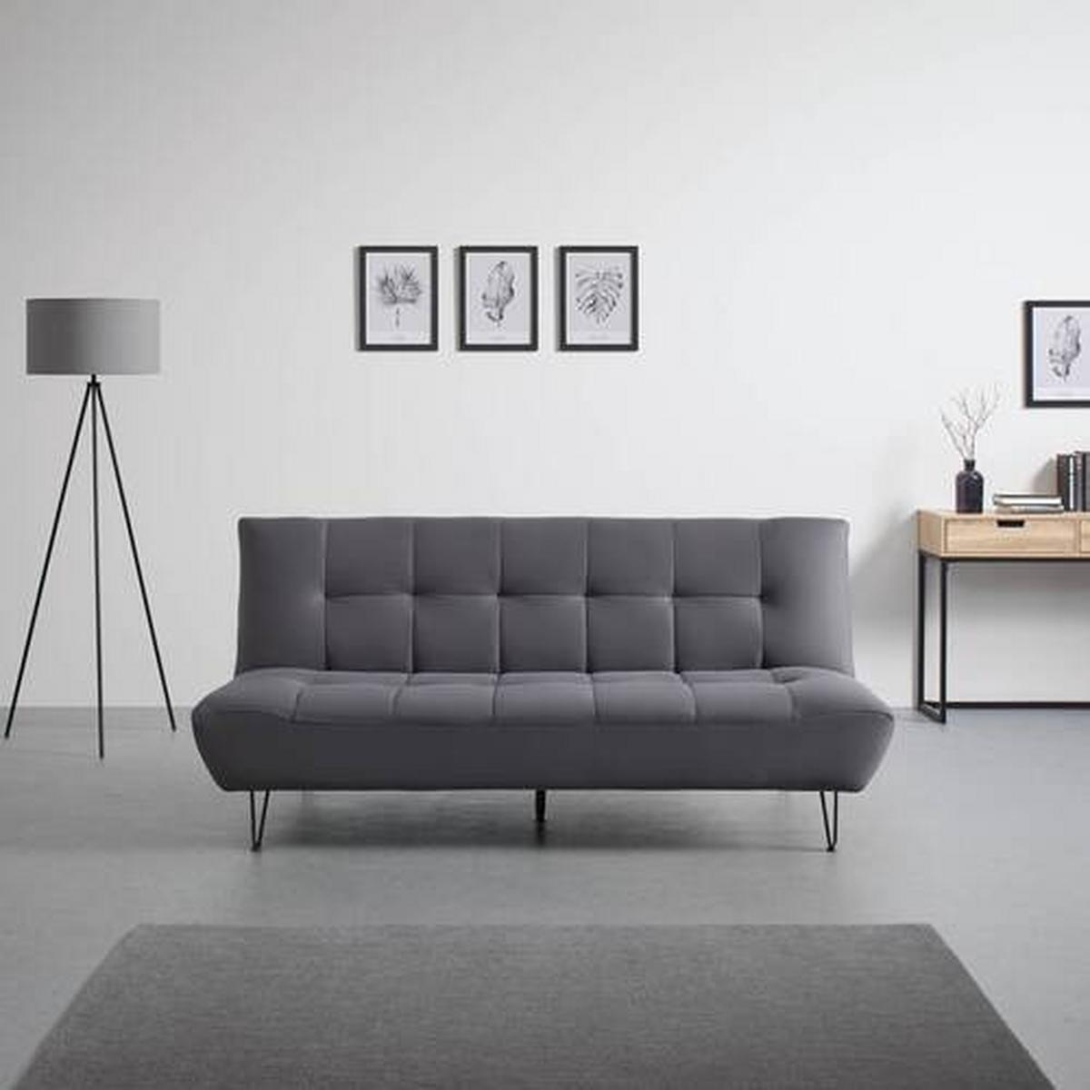 Zofa S Posteljno Funkcijo Geli, Temno Siva - temno siva/črna, Moderno, kovina/tekstil (192/88/97cm) - Bessagi Home