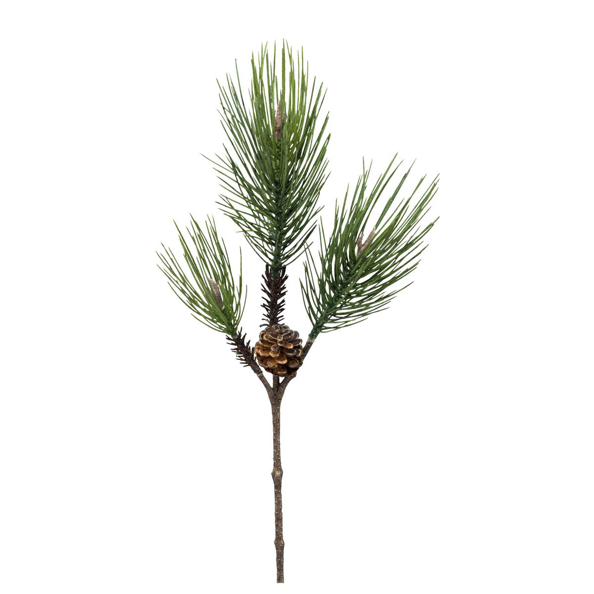 Dekozweig Kiefernzweig in Grün/Braun - Braun/Grün, Lifestyle, Kunststoff (58cm) - Modern Living