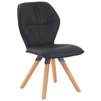 KRZESŁO CHIANTI - grafitowy/dąb dziki, Design, skóra/drewno (62/91/59cm) - Valdera