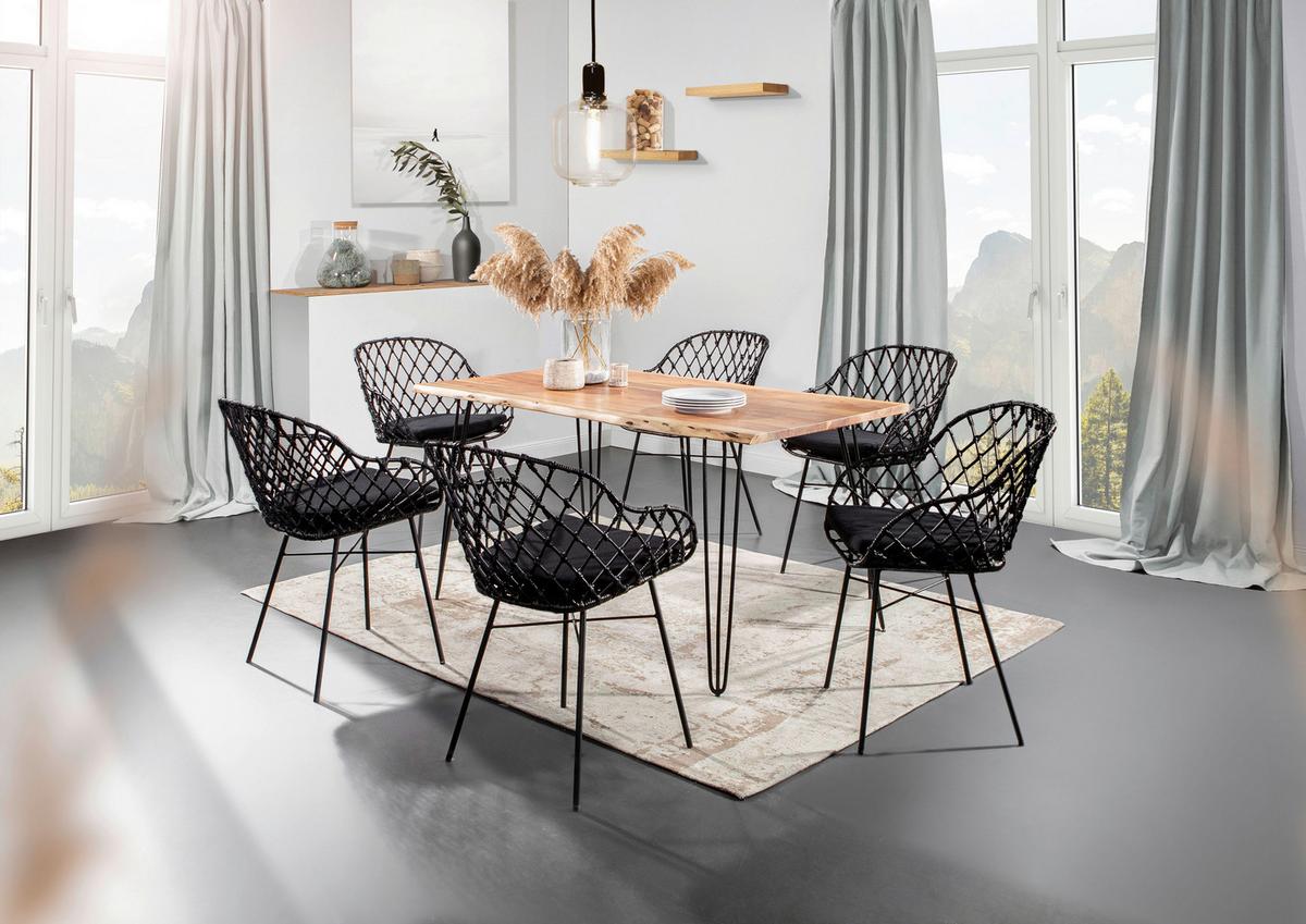 KRZESŁO GÖTEBORG - antracytowy/czarny, Design, metal/drewno (60/85/58cm) - Landscape