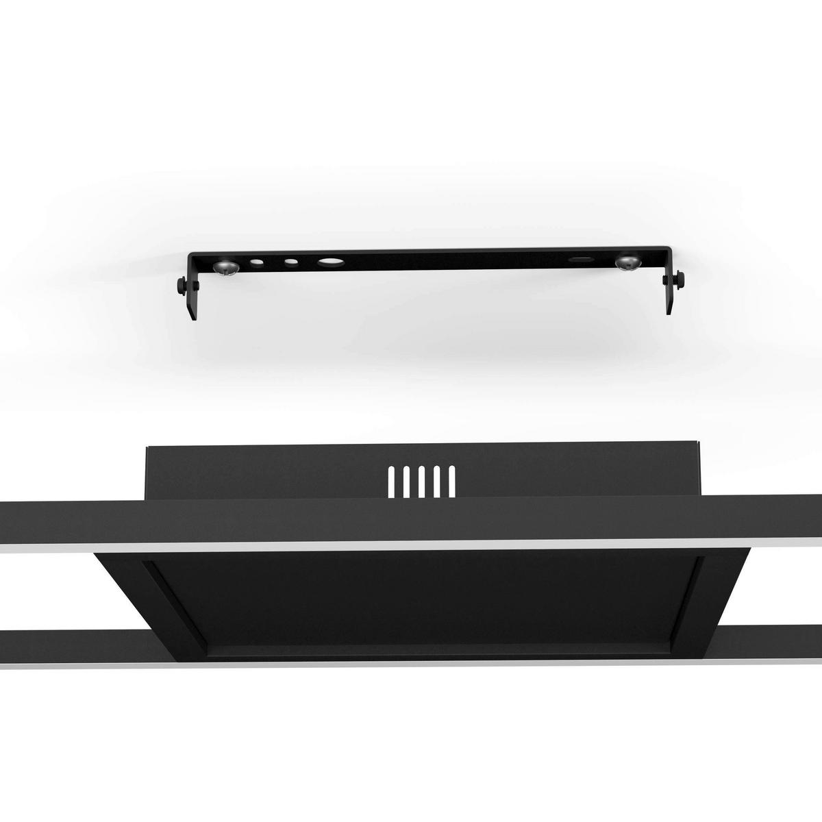 LED-Deckenleuchte Calagrano Schwarz max. 21 Watt Dimmbar - Schwarz/Weiß, Design, Kunststoff/Metall (64/24/4,5cm) - Eglo