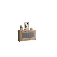 Komoda Freno, Barva Hrasta, Siva - Konvencionalno, kovina/umetna masa (160/90/40cm) - MID.YOU